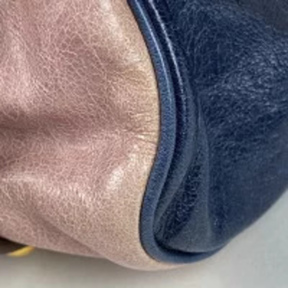 Miu MIu 2way Shoulder Bag Rion Leather Pink Navy Blue - Picture 3 of 7